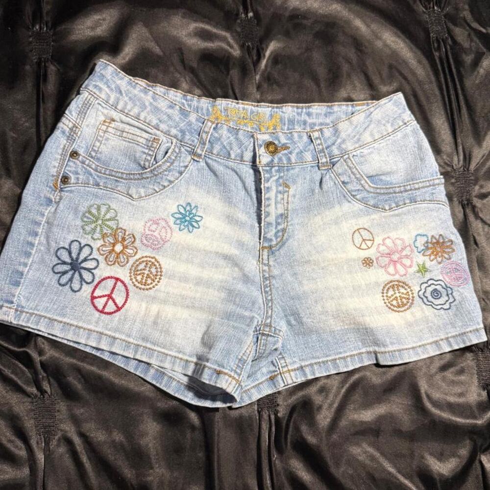 Y2k total girl blue denim shorts